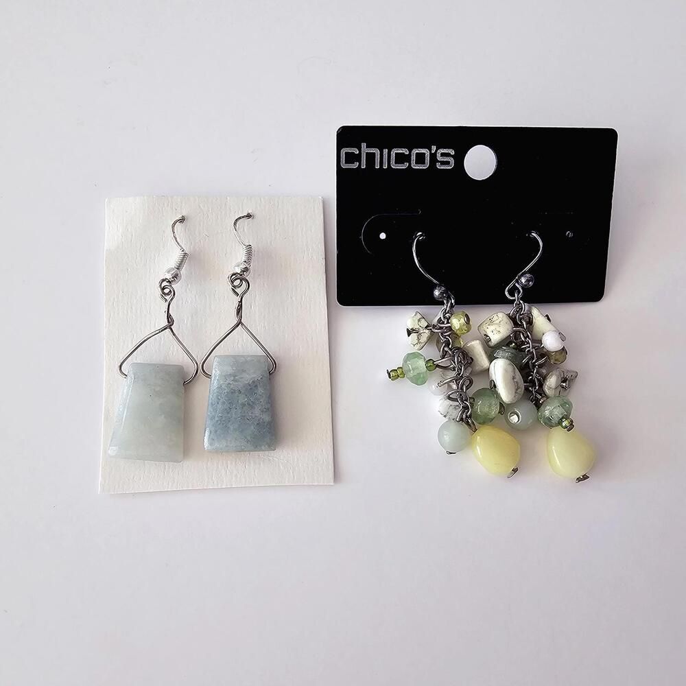 Set of Two Pairs of Women's Stone Dangle Earrings Unbranded and Chico's